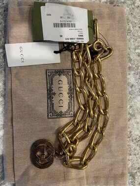 Gucci Chain Belt with Interlocking G Gold-Toned Women’s Size 65 NWT